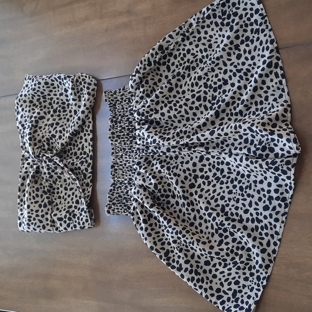 Shein 2 pc Cheetah Skirt Set M